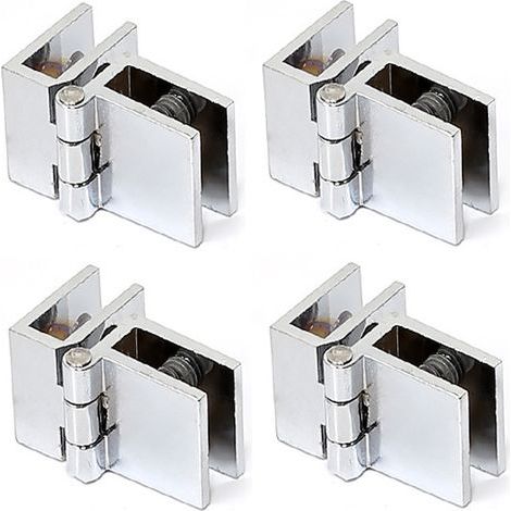 4 clips de porte en verre, Pièces Pince Charnière Verre, Charnière en Alliage de Zinc, pour Portes en Verre, Vitrines (5-8 mm) (1/5)