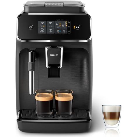 machine à café grain 2200, 2 boissons, mousseur à lait, Noir mat (1/5)