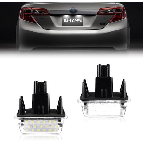 2X Éclairage de plaque d'immatriculation LED pour CAMRY HYBRID COROLLA PRIUS C RACTIS VERSO-S YARIS, Canbus Pas d'erreur feux de plaque d'immatriculation à LED, Feux Arrière (1/5)