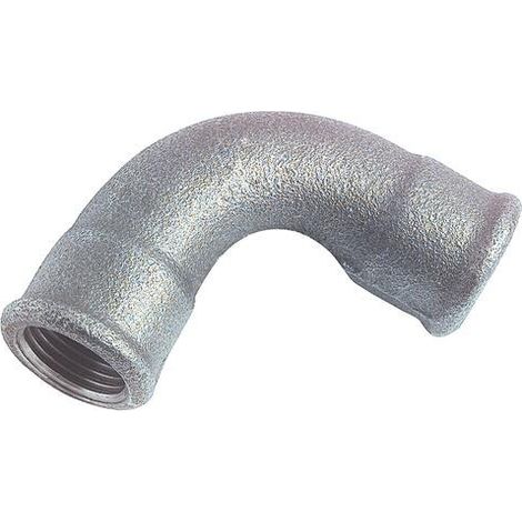 COUDE EGAL FONTE GALVANISEE GRAND RAYON 90° DOUBLE FEMELLE N° 2