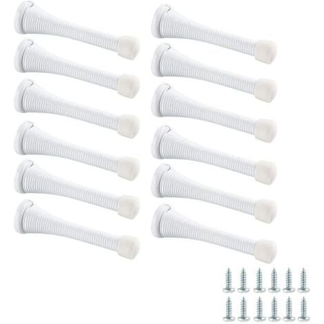 12 pièces, avec vis, blanc, butée de porte à ressort, butée de porte manuelle anti-pincement pour porte supérieure de sécurité enfant, (1/5)