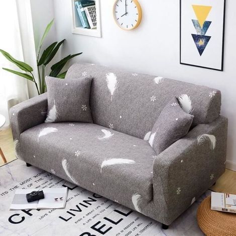 Bardusch - Housse de Canape 2 Places Impression 145-185cm+Taie d'oreiller gratuite-A17 (1/4)
