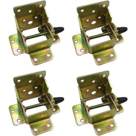 Lot de 4 supports pliables avec verrouillage en fer pour table pliable, pieds de table, pieds pliables et charni res pour meubles pour pieds pliants, tabli, bureau d'expansion (1/5)