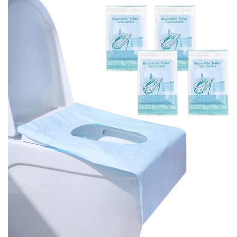 Protege Wc - 40 Pièces - Pulp Naturelle - Jetable Et Soluble - Voyage Et Maison - 40 X 60 Cm (1/5)