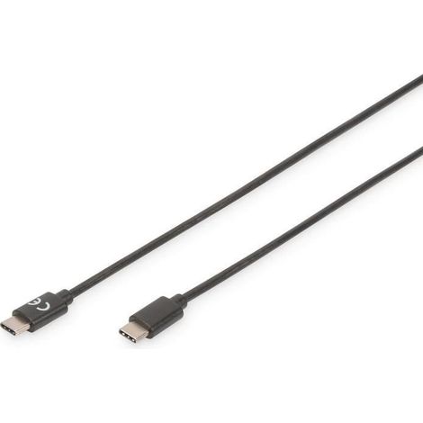 Digitus Cavo USB USB 2.0 Spina USB-C®, Spina USB-C® 3.00 m Nero Flessibile, Schermatura a fogli, Schermatura intrecciat (1/4)
