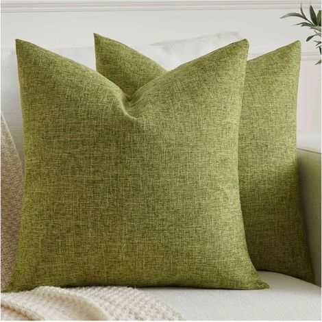 2PCS Housse de Coussin 45x45cm,Housse Coussin Canapé Décoratif Coussin,pour Salon Chambre Ensemble, Vert (1/5)