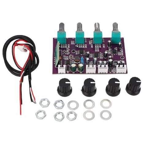 Préampli Contrôle Aigus Graves Volume Double Canal Gain 10x Alimentation AC 12-18V pour Ampli Stéréo DIY Home Cinéma (1/5)