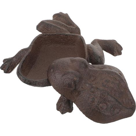 Boîte à Clés Extérieure Décorative en Métal Grenouille, Cache-Clés Dissimulé pour Jardin et Balcon, Coffre de Rangement Étanche pour Clés