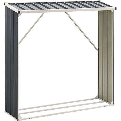 Deposito legna casetta da giardino coperta con telo protettivo 155 x 45 x 157 cm porta legna deposito legna coperto antracite 030008840