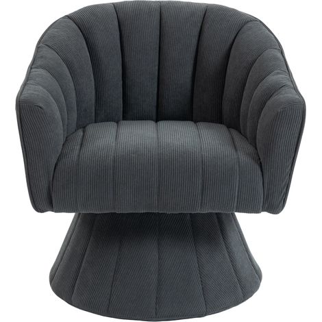 Sedia girevole ergonomica 360° rivestita in tessuto grigio scuro con base stabile (1/5)