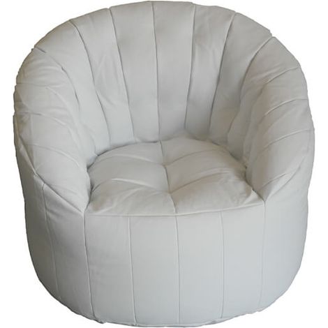 Poltrona Pouf Tortuga in Similpelle Bianca Avalli