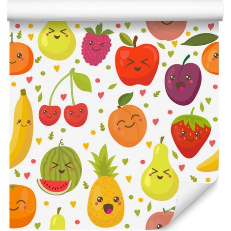 Papel pintado Joyful Sweet Fruits para salón y dormitorio, 50x1000 cm (1/5)