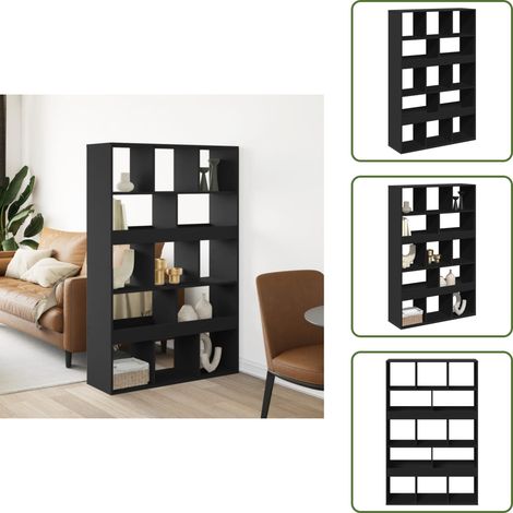 The Living Store Raumteiler Schwarz 100x33x156,5 cm Holzwerkstoff - Holzregal (1/5)