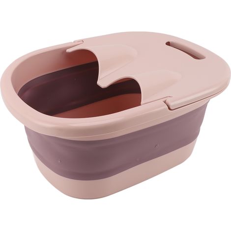 Bañera plegable para pies con función de masaje: bañera portátil de silicona PP (30 x 39 x 17 cm, roja) para relajación y cuidado de los pies en casa. (1/5)