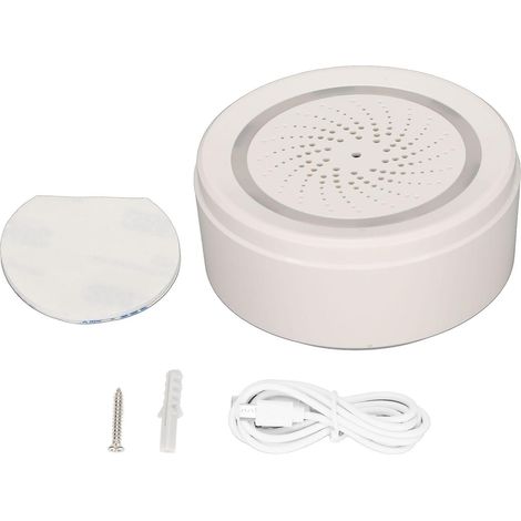 Alarme sonore et lumineuse sans fil 90 dB, Wi-Fi 2,4 GHz, système de sécurité intelligent pour la maison connectée, antivol et contrôle intelligent pour Tuya. (1/5)