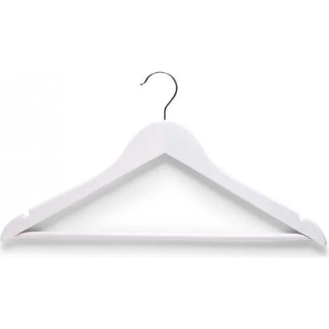 Grucce zeller legno bianco set 4 barra trasversale gancio metallo
