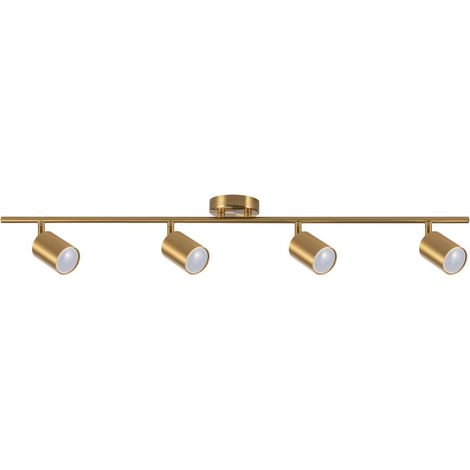 Plafoniera/Applique 4 faretti oro GU10 Polux Goldi 90cm (1/4)