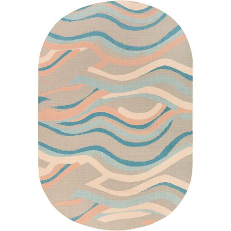 Tapis d'Extérieur Multicolore à Motifs Ondulés en Polypropylène 200 x 290 cm pour Terrasse - PANGIVO