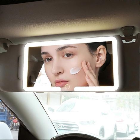 LED-Schminkspiegel für die Sonnenblende im Auto mit 3 Beleuchtungsmodi, dimmbarer Kosmetikspiegel für Fahrzeuge (1/5)