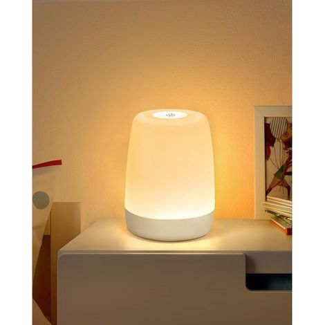 Veilleuse Enfant Pour Chambre Salon, LED Lampe de Chevet Tactile Dimmable avec Mode Chaud et 256 RVB Couleurs Changement, USB Rechargeable Lampe Veilleuse Adulte avec Minuteur (1/5)