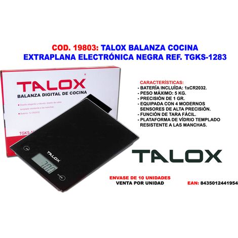 Talox extra flache Küchenwaage schwarz 1g bis 5kg TGKS-1283
