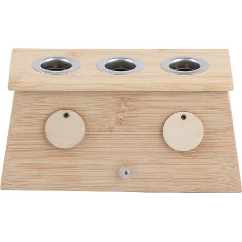 Boîte de moxibustion douce en bambou pour thérapie de guérison, support brûleur pour bâton de moxa, 3 trous, étui de massage. (1/5)