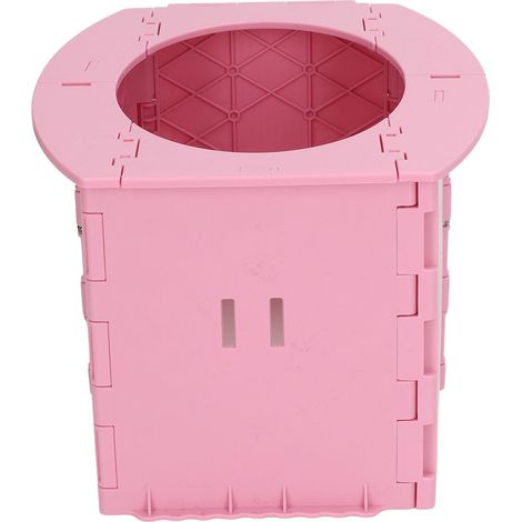 Pot pliable et portable en PP pour jeunes enfants, idéal pour le camping, les voyages et les longs trajets en voiture, rose. (1/5)