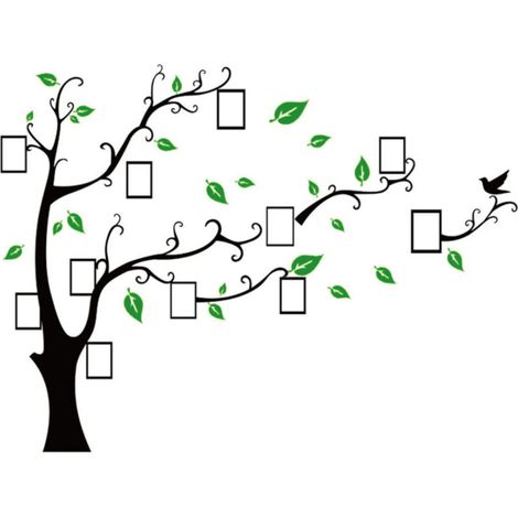 Sticker mural 3D arbre avec cadre photo intégré – Décoration murale moderne pour chambre ou salon, autocollant repositionnable