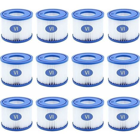 Lot de 8 cartouches filtrantes pour piscine de type VI pour Bestway taille 6-58323 (1/5)