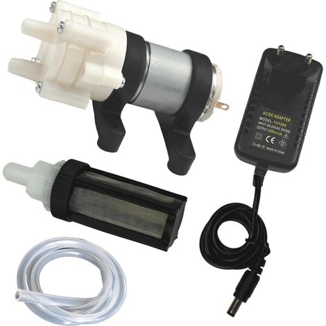1 Pompe à diaphragme 385, DC 12V, Débit 2L/Min, Avec filtre et tuyau, Pour aquarium et bonsaï (1/5)