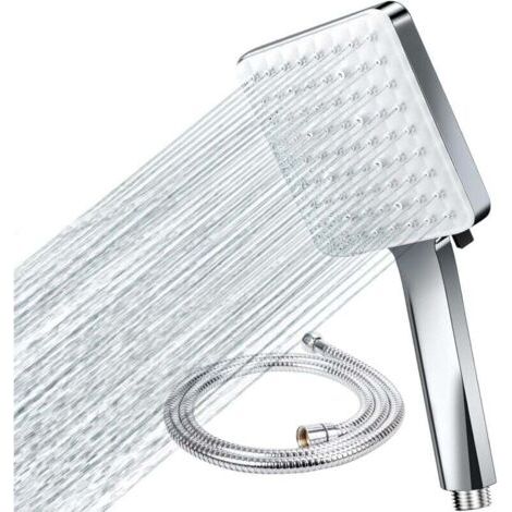 FOREHILL Pommeau Douche,avec 1.5 M Tuyau de Douche Flexible,Douchette Pommeau Douche Anti Calcaire Accessoires Universels 6 Modes Haute Pression Economie d'eau pour Le Bain et Le Spa (1/4)