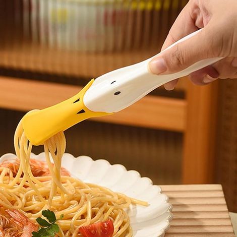 Pinze da cucina in silicone, resistenti al calore, durevoli, con manico antiscivolo e testa in acciaio inossidabile. Versatili per girare la carne, ideali per friggere, grigliare e per l'uso in cucina (1/5)
