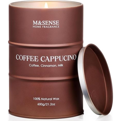 Duftkerze Sojawachs Glas Cappucina Kaffee 600g Kaffee Cappuccino (1/5)