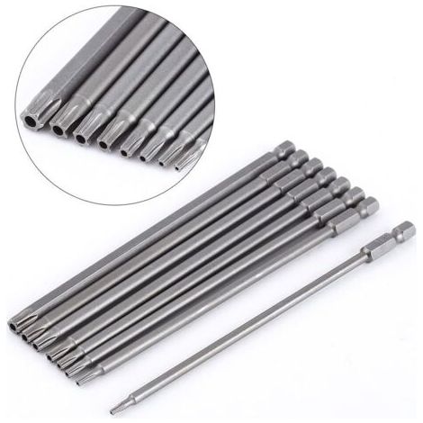 Lot de 8 embouts de tournevis magnétiques de 100 mm, à tige hexagonale, S2 T8-T40 (8 embouts de 150 mm T8-T40) (1/5)