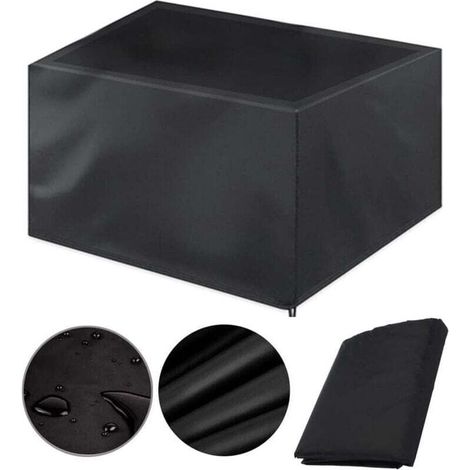 Waterproof garden furniture cover, 150 x 150 x 75 cm, rectangular  fabric, windproof and UV resistant, suitable for rattan chairs and sofas (150 x 150 x 75 cm). (1/4)