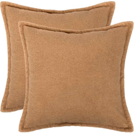 Kissenbezug 2 pcs HOUTEN Beige 50 x 50 cm Bouclé vidaXL