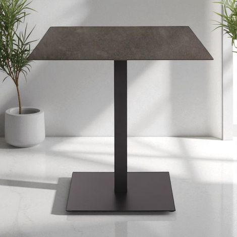 Tavolo bar pub ristorante da esterno 80x80 cm con piano in HPL Piombo H 74 (1/3)
