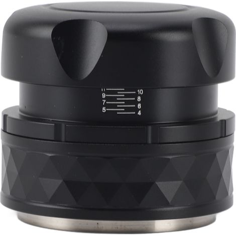 Tamper per Caffè 58mm – Base Piatta in Acciaio Inox Nero, Design Ergonomico – Ideale per Baristi e Uso Domestico (1/5)