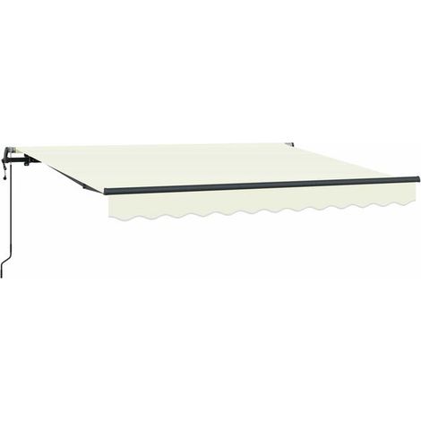 Store banne rétractable beige, toile 250 x 200 cm. (1/5)