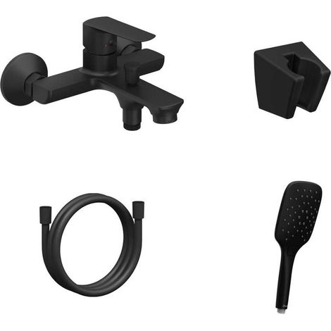 Ravak Life - Mitigeur de baignoire avec accessoires, noir mat X07S110 (1/4)