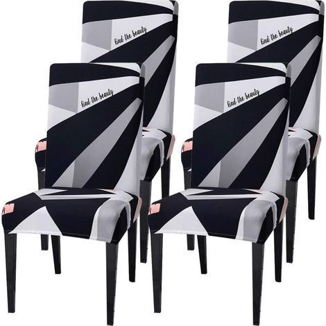 4pcs Universal Dining Room Chair Covers, Removable Washable, Easy to Clean and Durable, for Wedding, Hotel, Restaurant (1/5)