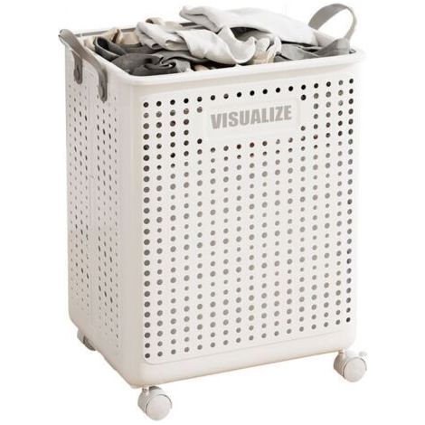 Panier à linge avec roulettes, panier à roulettes - Paniers à linge roulants pliables et ventilés Panier à linge multifonction, panier à linge de salle de bain à fermeture éclair lisse (1/5)