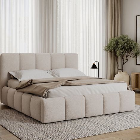 Cama con cajón 180x200 somier incluido Klaus Texturado Beige (1/5)