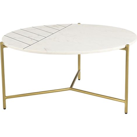 Runder Couchtisch aus weißem Marmor SILLON