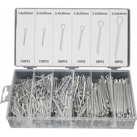 Set di coppiglie a perno dritto SilverTools, 555 pezzi, codice S10549 (1/4)
