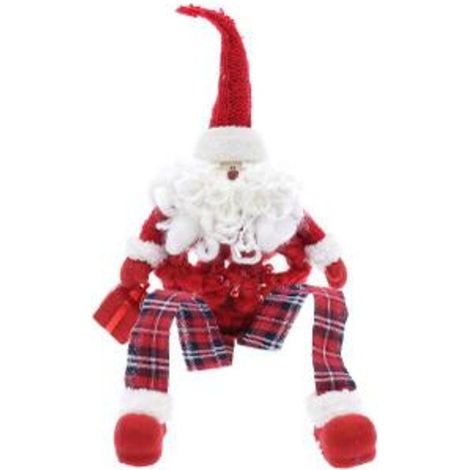 Sfera palla babbo natale per albero 35 cm - colore rosso/bianco - addobbo decorazione natalizia
