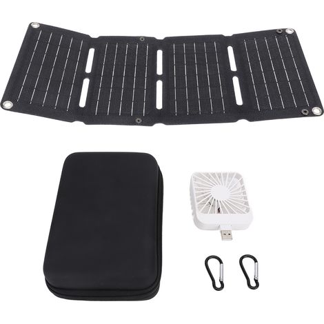 Ortviai Panneau Solaire Pliable 40 W, Cellules Monocristallines, Double Sortie USB 5 V avec Ventilateur Intégré (1/5)