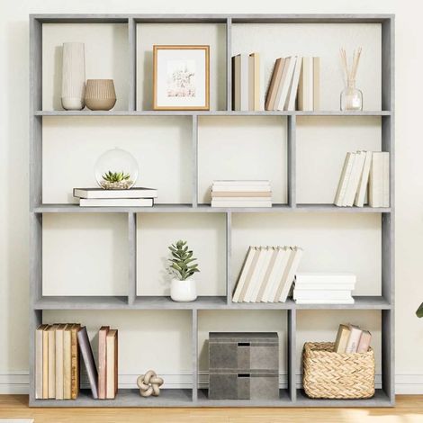 vidaXL Libreria Grigio Cemento 132x29x141,5 cm in Legno