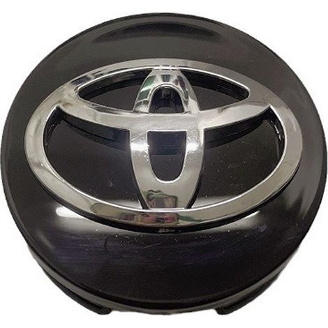 4 Toyota Radkappen - schwarzes und silbernes Etikett (62 mm) (1/5)