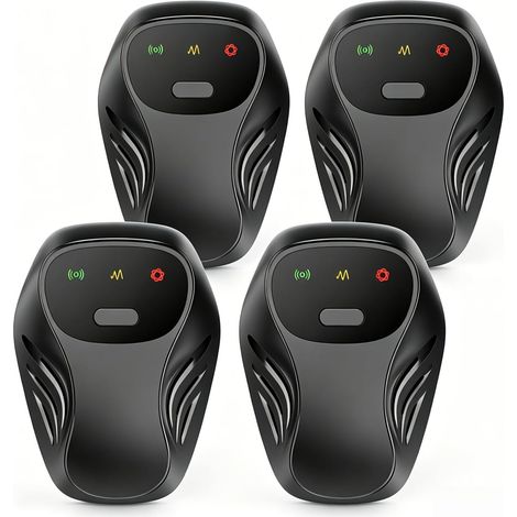 Lot de 4 répulsifs à ultrasons pour l'intérieur - 3 modes de fonctionnement - Repousse les rats et les moustiques - Convient aux maisons et aux entrepôts